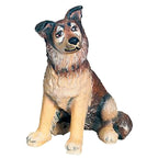 Cane Pastore Seduto in Legno d'Acero della Val Gardena – Figura da Presepe