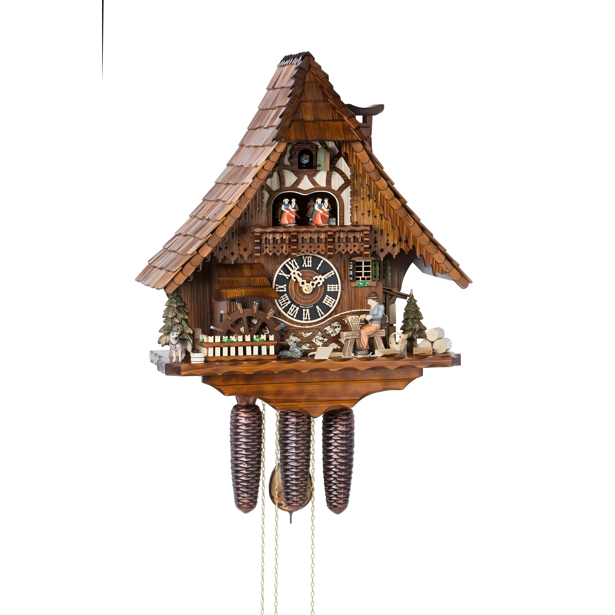 Handcrafted Masterpiece: Traditional Mechanical Cuckoo Clock from Val Gardena