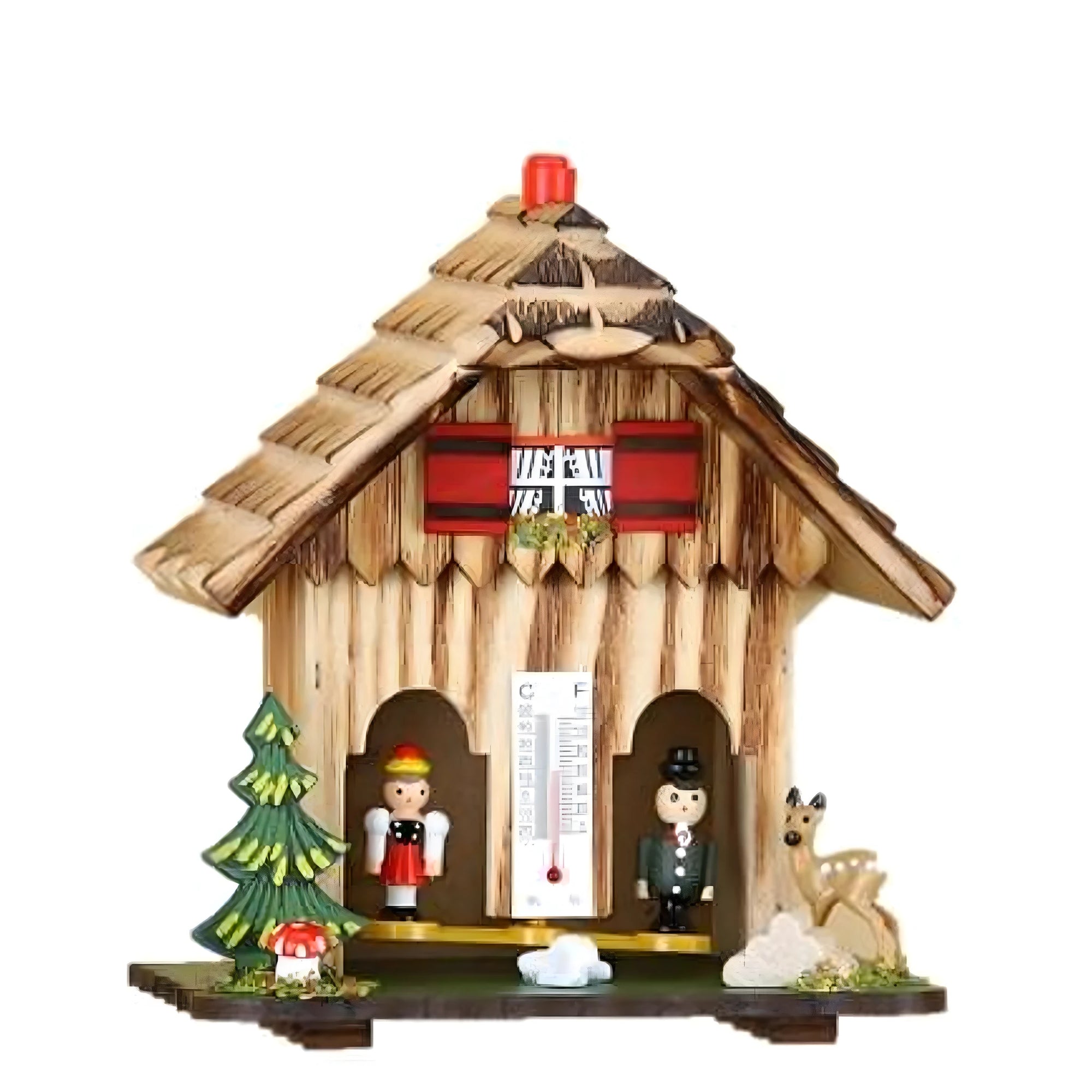 Schwarzwald-Wetterhäuschen Holz – Handgemachtes Barometer 15 cm