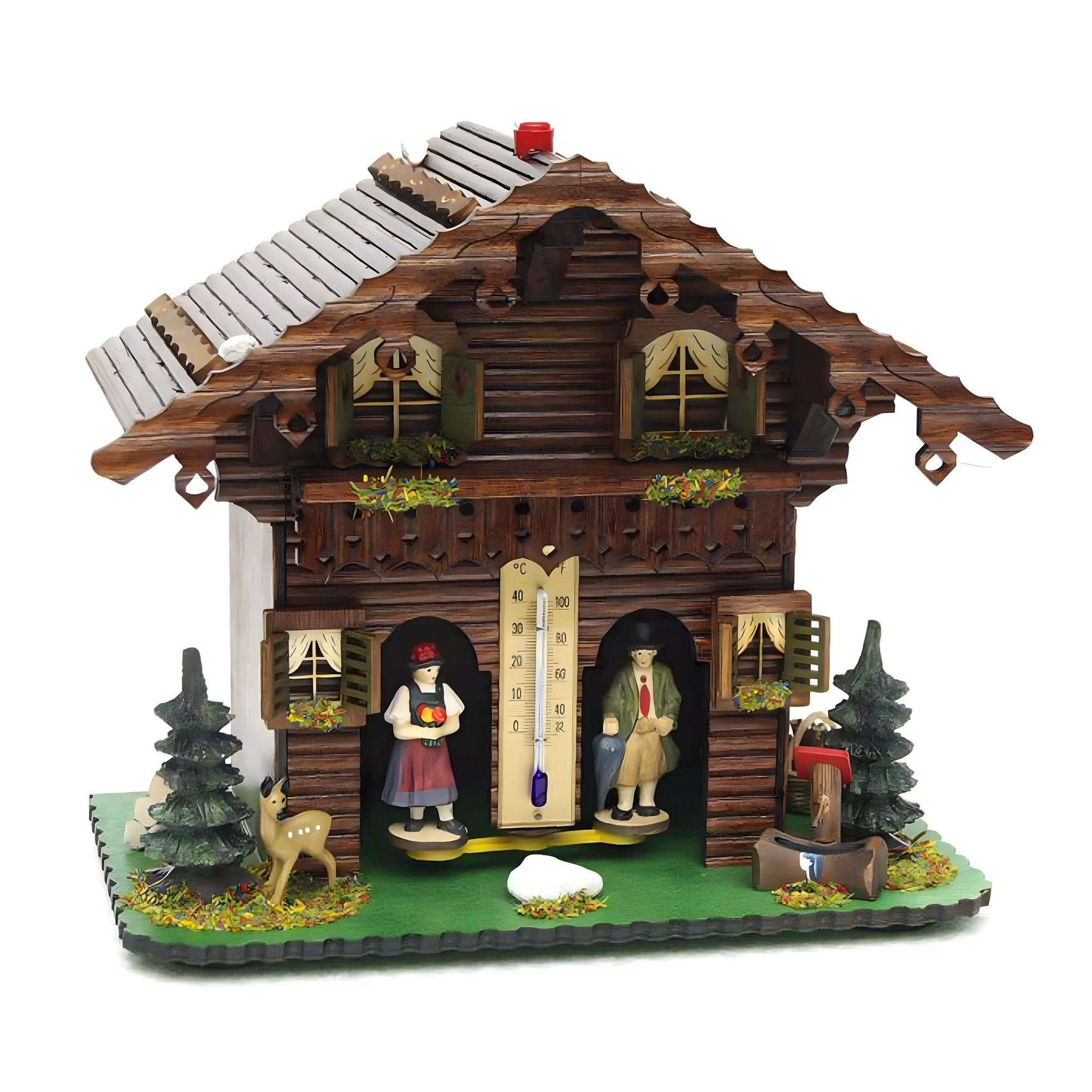 Alpen-Wetterhaus mit Thermometer | Handwerkskunst Gröden
