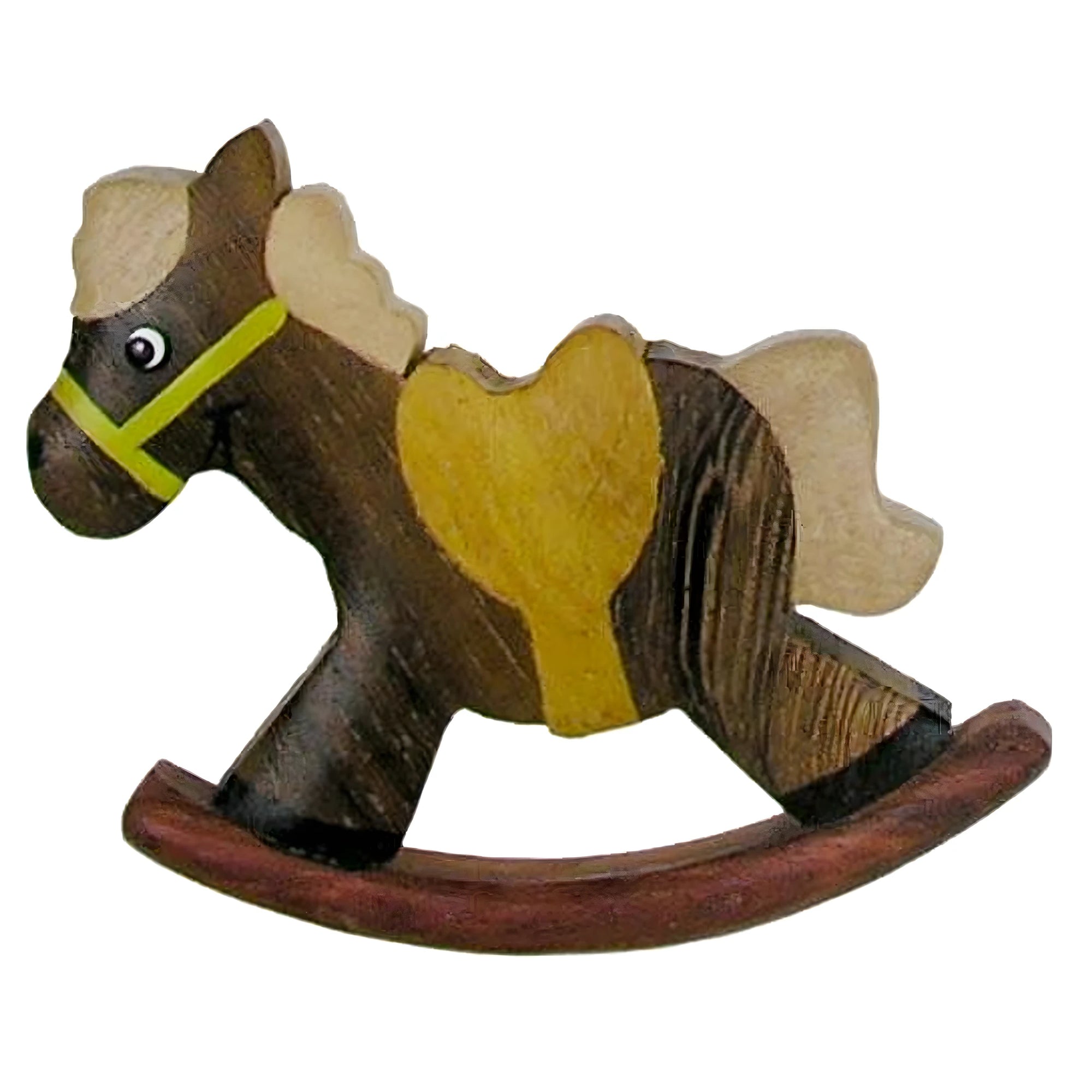 Cheval à Bascule Stylisé en Bois d'Érable du Val Gardena
