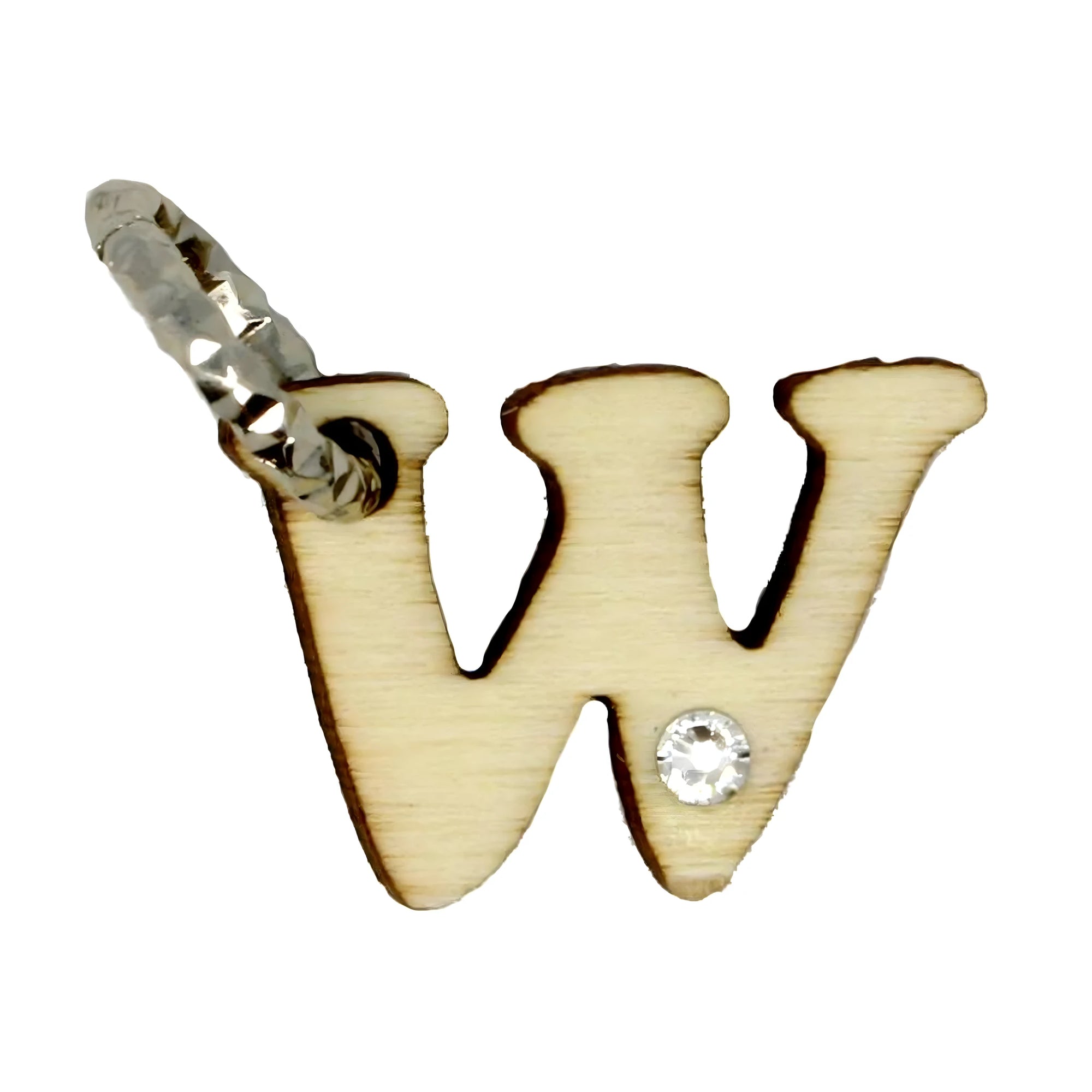 Pendentif Lettre W en Bois Précieux et Détail Lumineux lot de 6 pièces