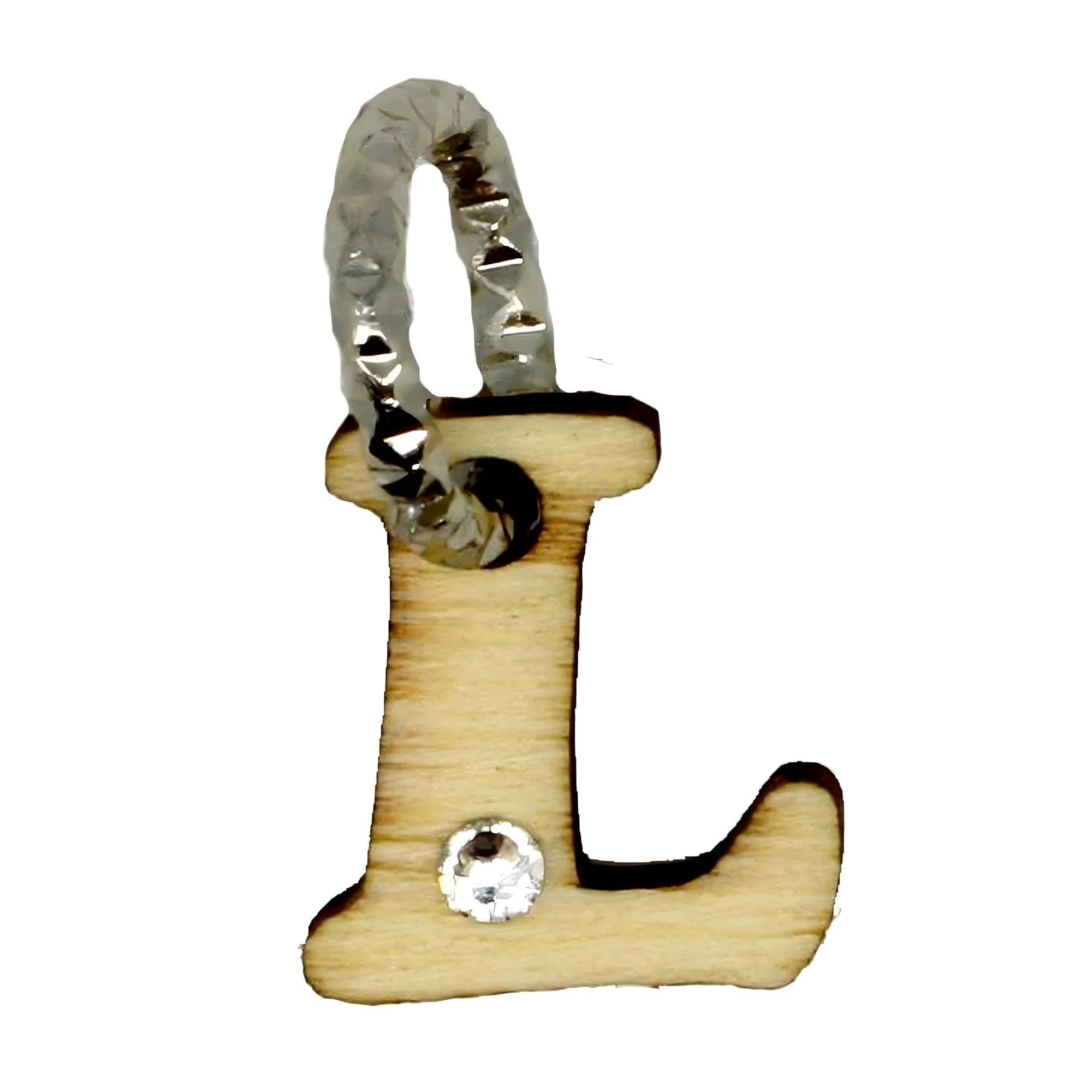 Breloque Lettre L Artisanale en Bois avec Détails Précieux lot de 6 pièces