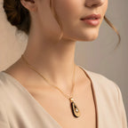 Collana Goccia in Legno e Swarovski