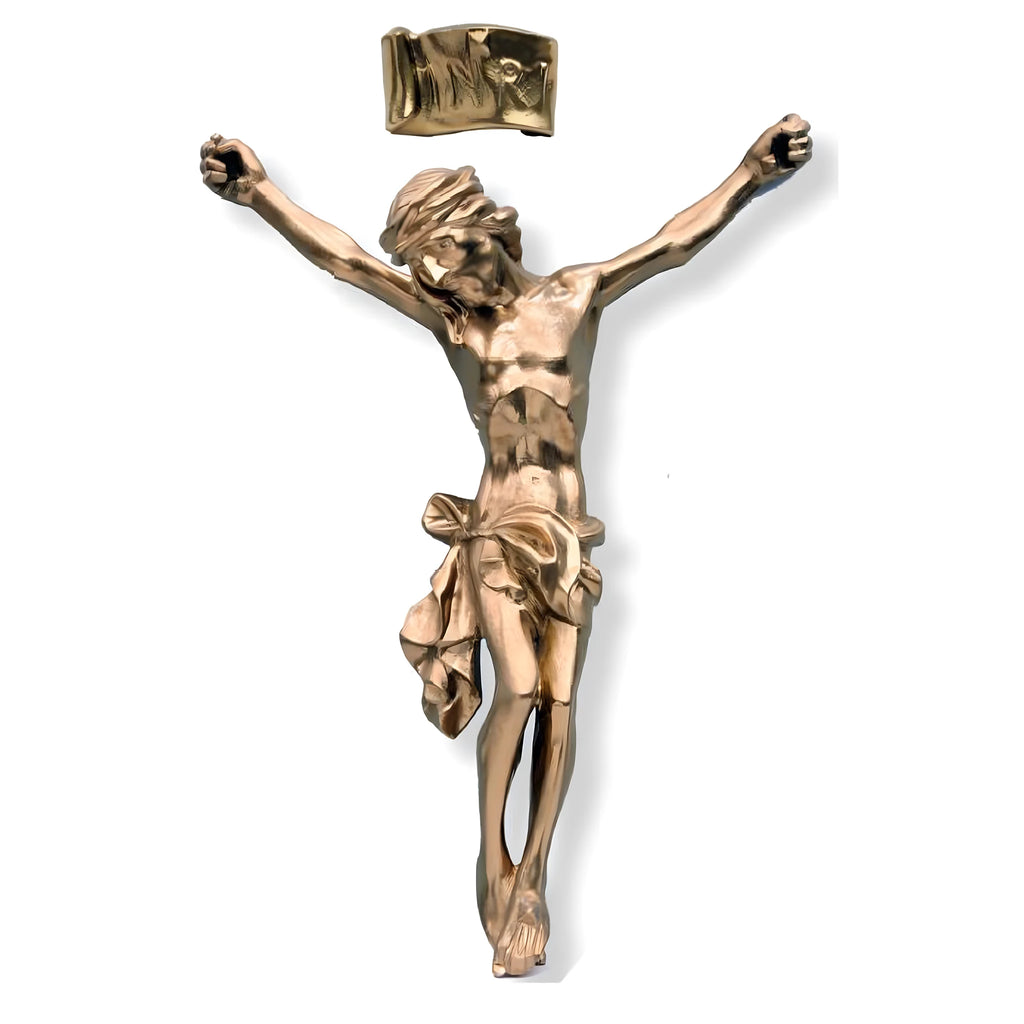 Corpus du Christ Sculpture en Fibre de Verre Peinte à la Main | Art Sacré Val Gardena