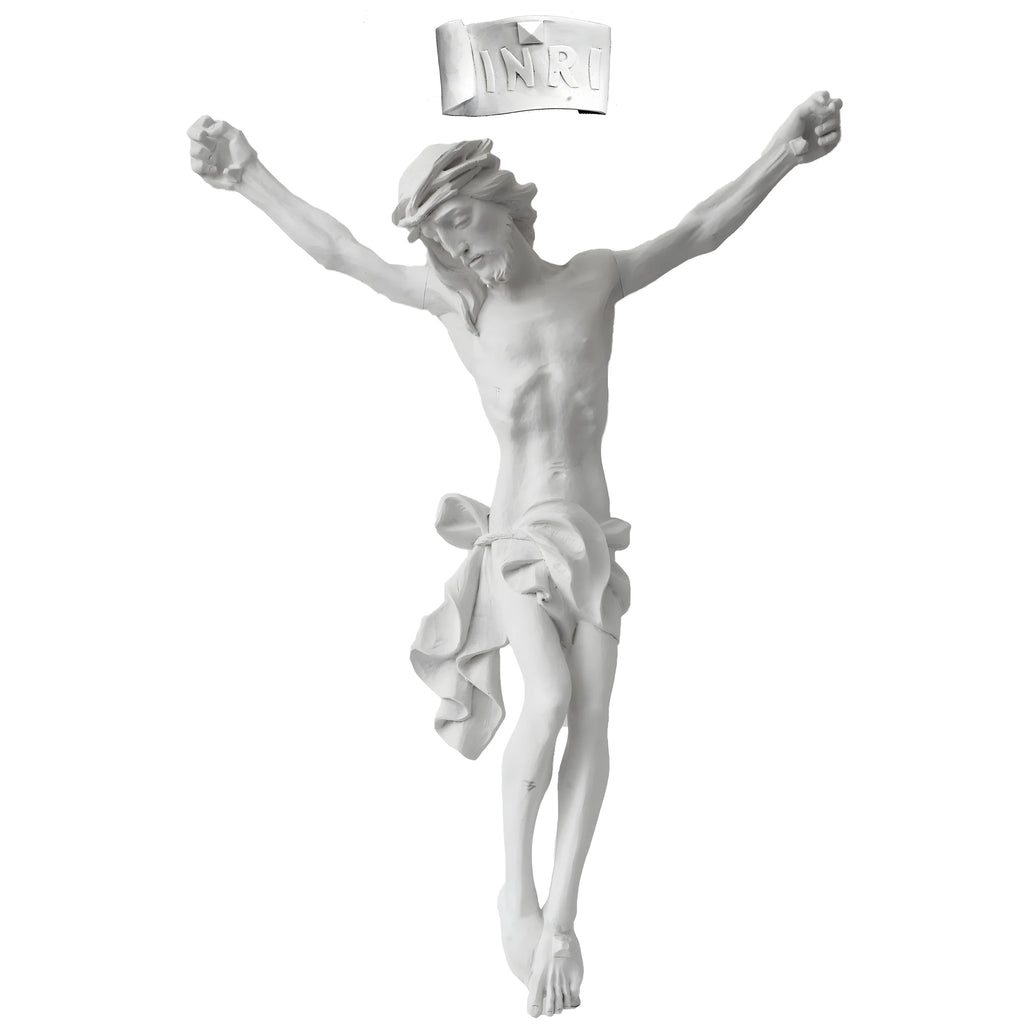 Corpus du Christ Sculpture en Fibre de Verre Peinte à la Main | Art Sacré Val Gardena
