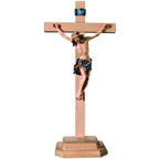 Corpus Christi with Cross and Wooden Base, Handcrafted in Val Gardena