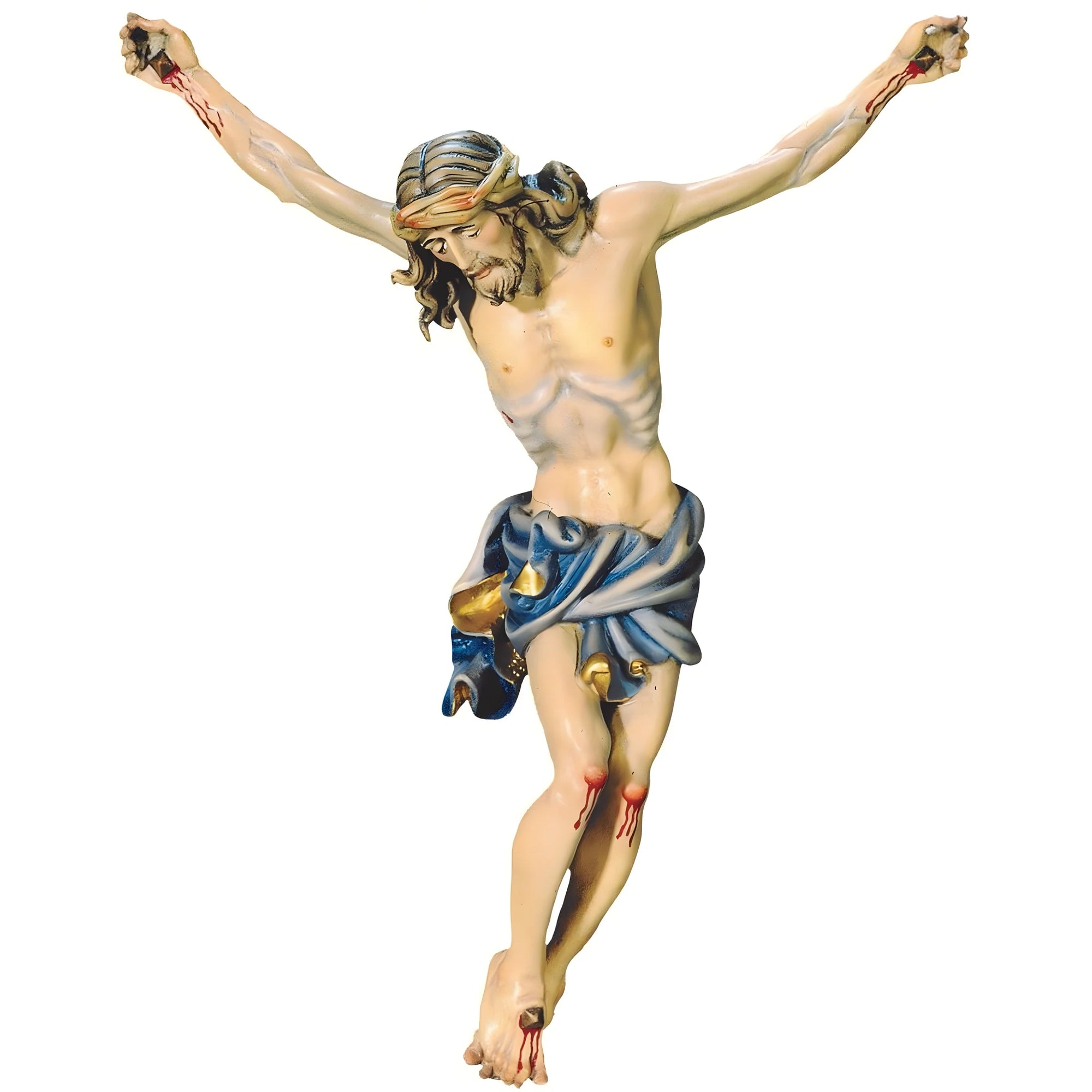 Hand Carved Baroque Corpus of Christ in Val Gardena Wood