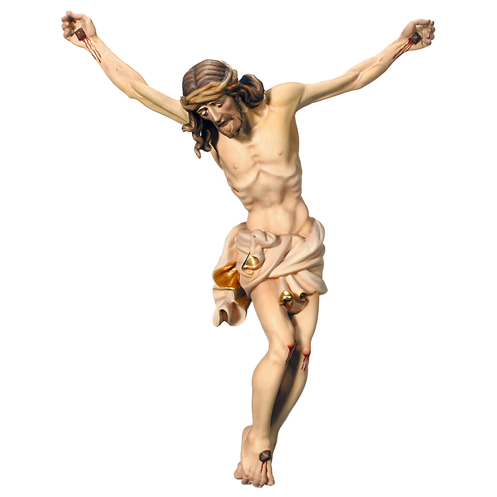 Hand Carved Baroque Corpus of Christ in Val Gardena Wood