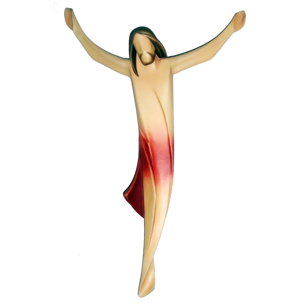 Cristo Stilizzato "Ascensione" in Legno Intagliato della Val Gardena