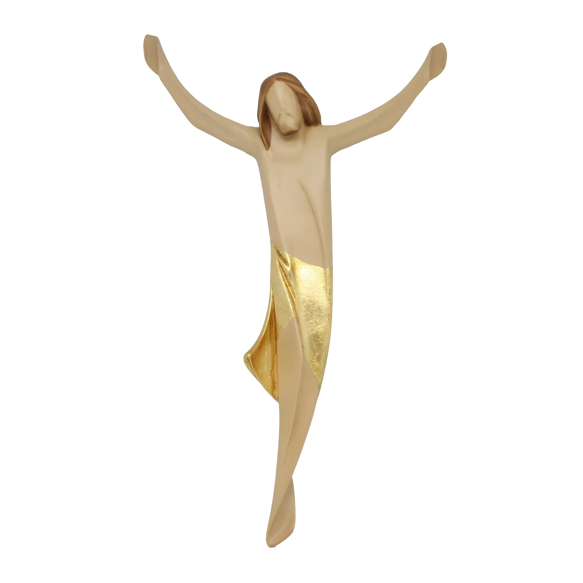 Cristo Stilizzato "Ascensione" in Legno Intagliato della Val Gardena