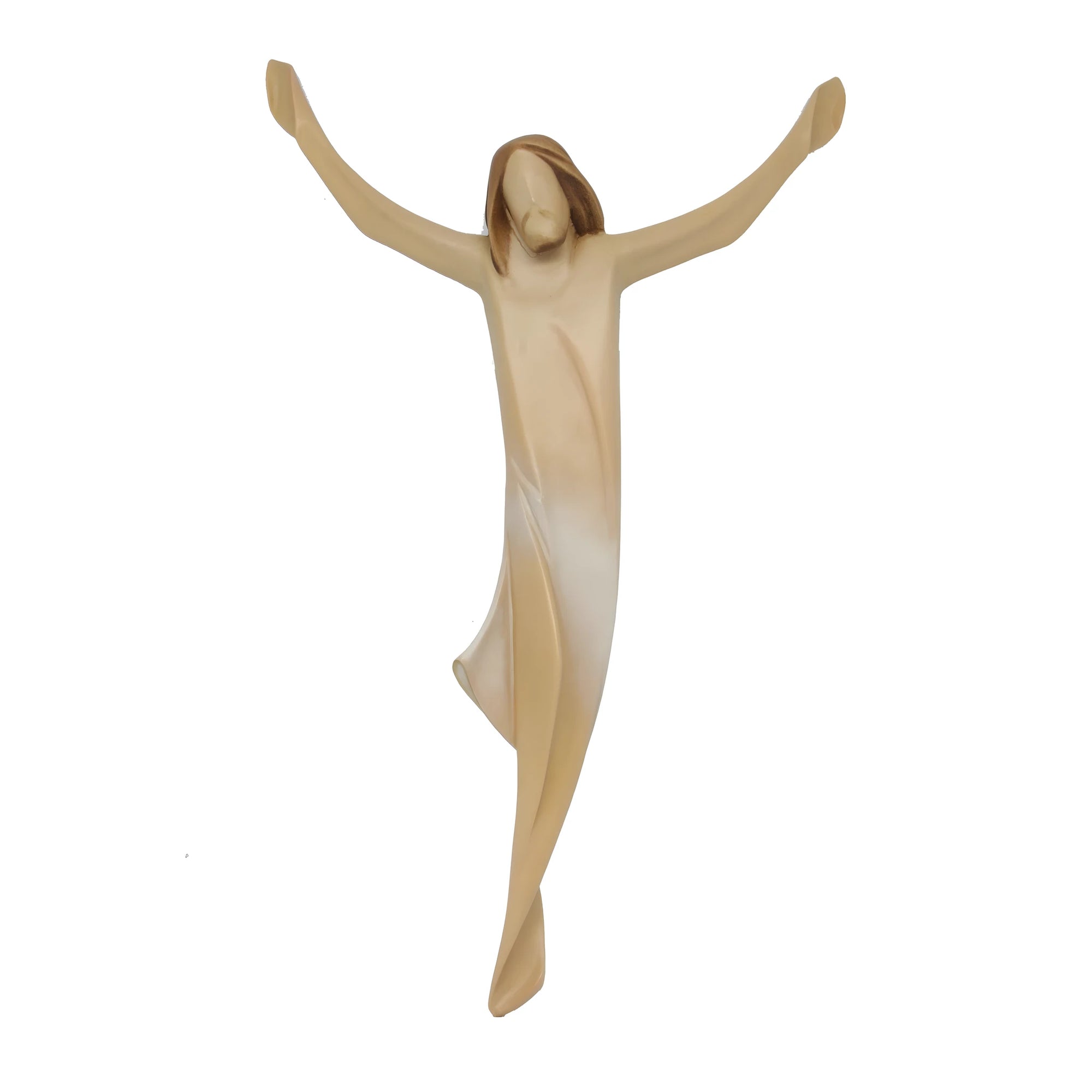 Cristo Stilizzato "Ascensione" in Legno Intagliato della Val Gardena