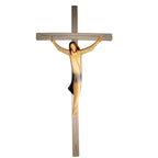 Stylized Christ on Maple and Linden Wood Cross Val Gardena