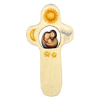 Croce Artistica in Legno d'Acero con Sacra Famiglia