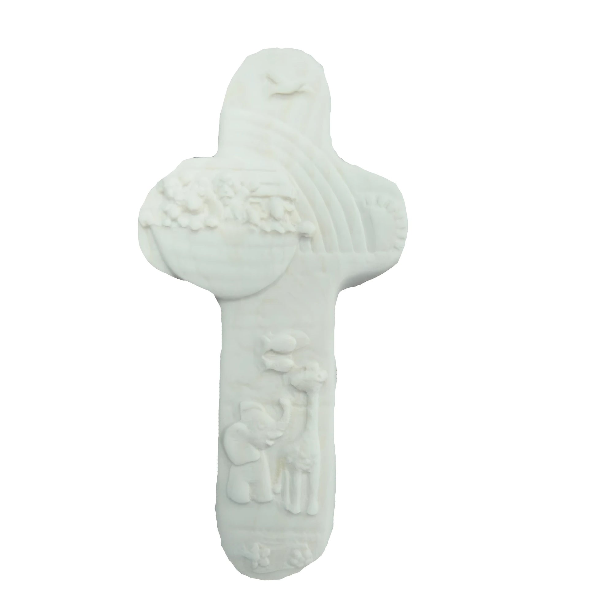 Croce Decorativa Arca di Noè Scolpita in Legno d'Acero