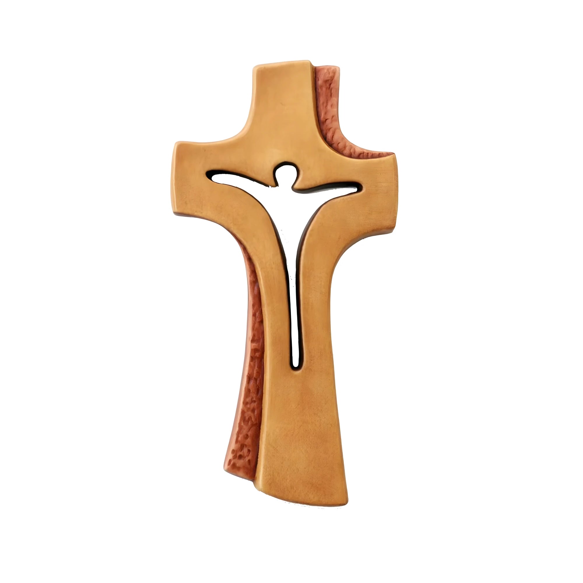 Croix Moderne Abstraite en Bois d'Érable du Val Gardena