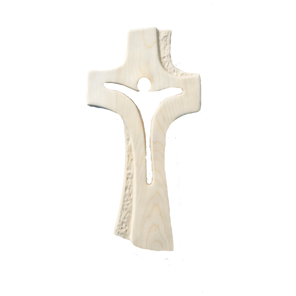 Cruz Moderna Abstracta en Madera de Arce de Val Gardena