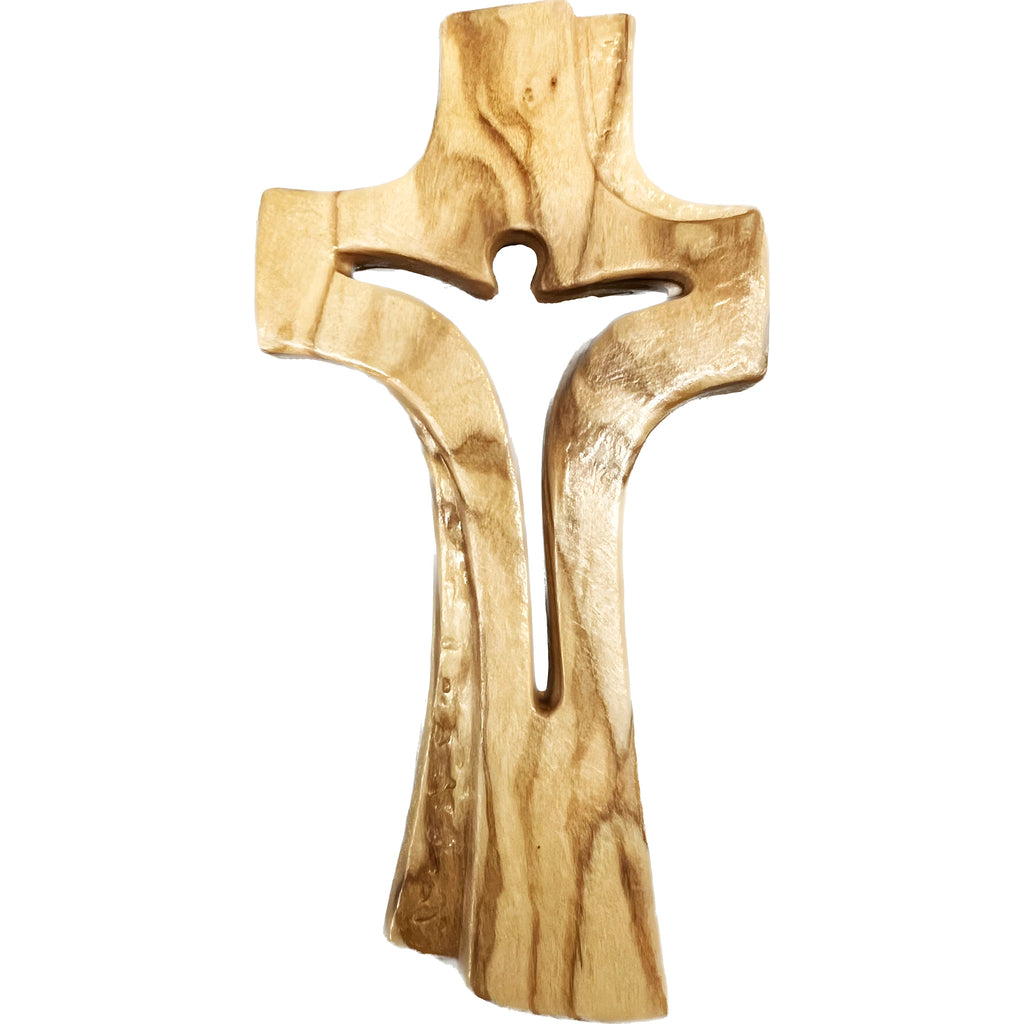 Cruz Moderna Abstracta en Madera de Arce de Val Gardena
