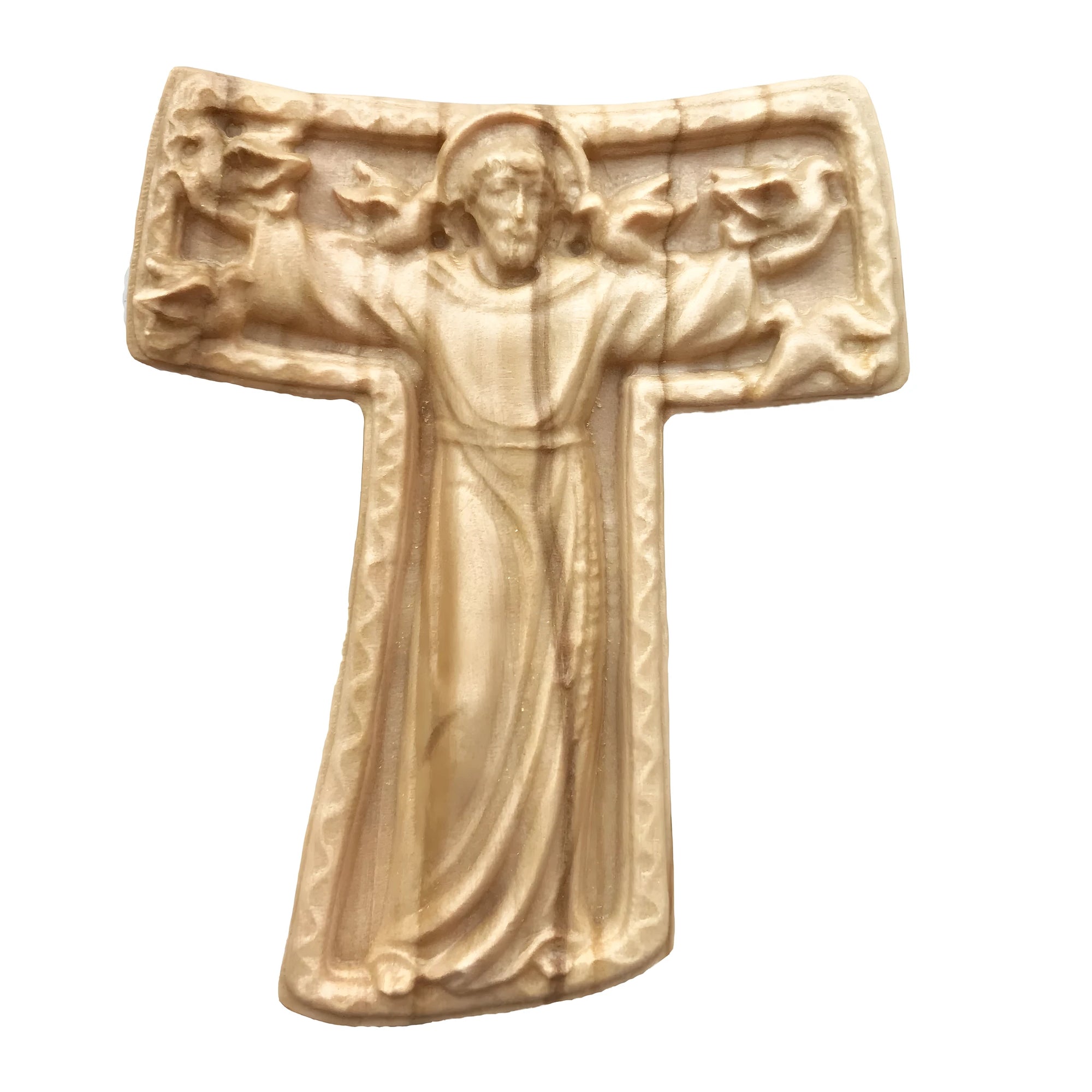Cruz Tau de San Francisco en Madera Artesanal Val Gardena