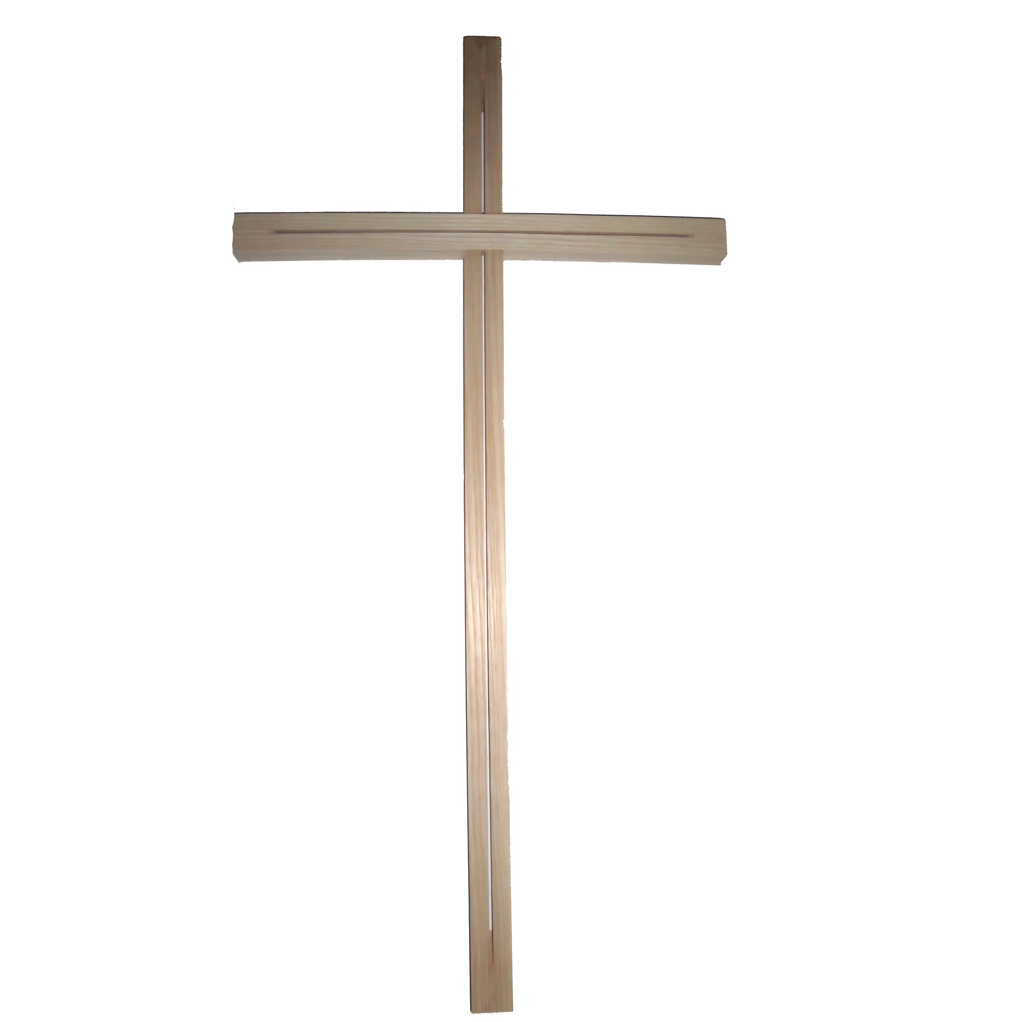 Croix en Bois Moderne Stylisée | Sculpture Artisanale Sacrée Val Gardena