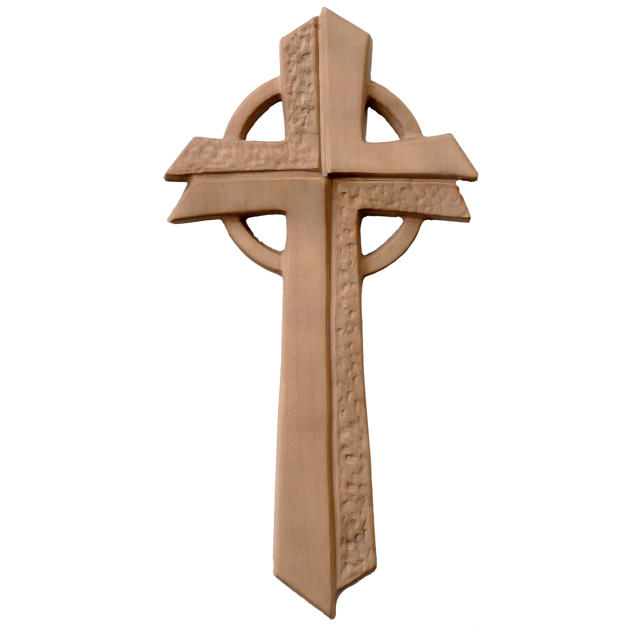 Cruz de Madera de Arce y Olivo con Círculo, Escultura Artística Val Gardena