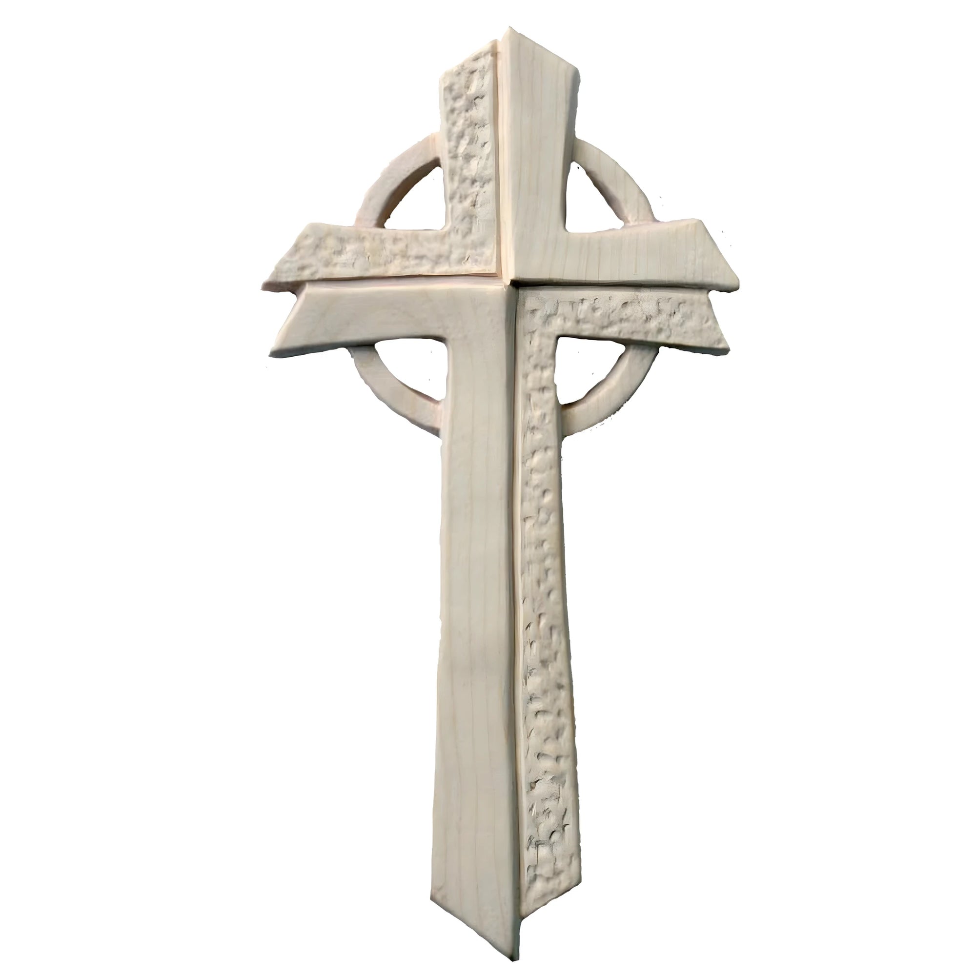 Cruz de Madera de Arce y Olivo con Círculo, Escultura Artística Val Gardena