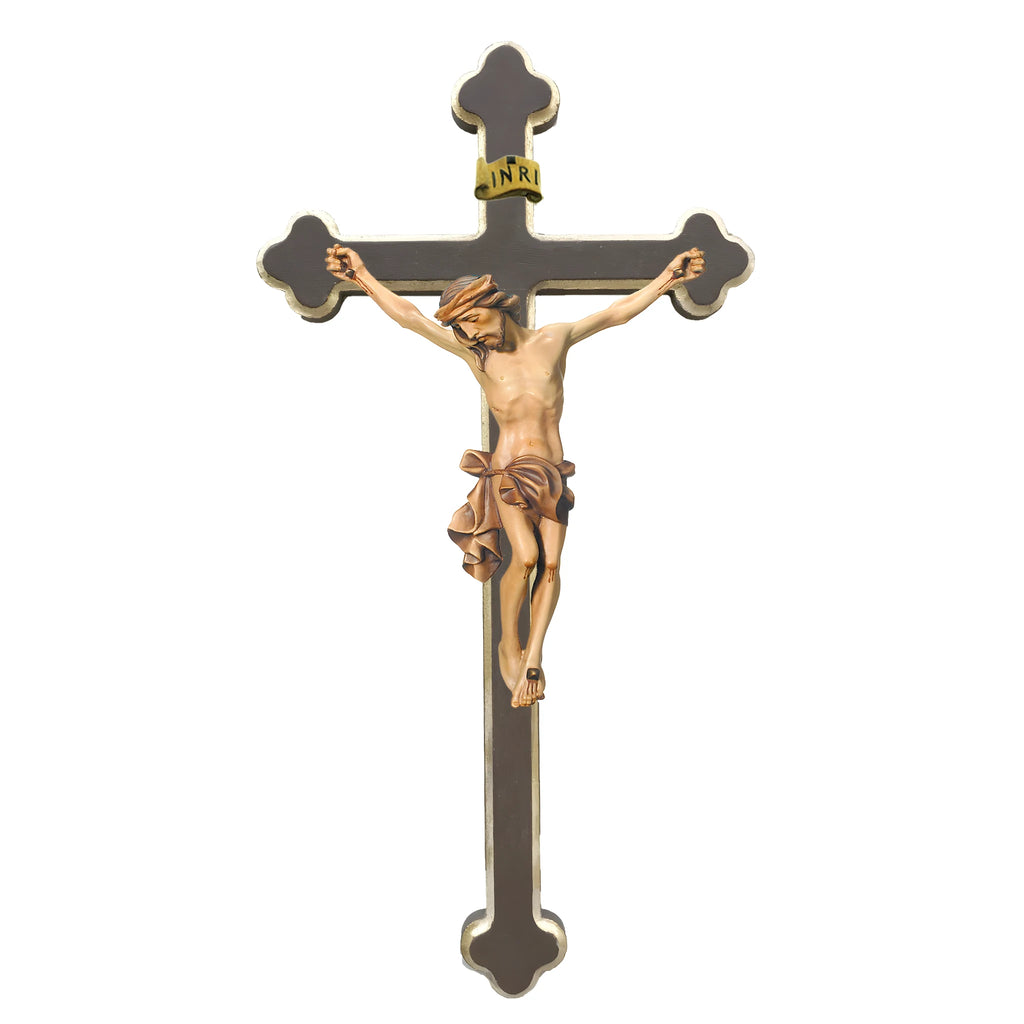Artystyczny Krucyfiks "Ciało Chrystusa" z drewna z Val Gardeny