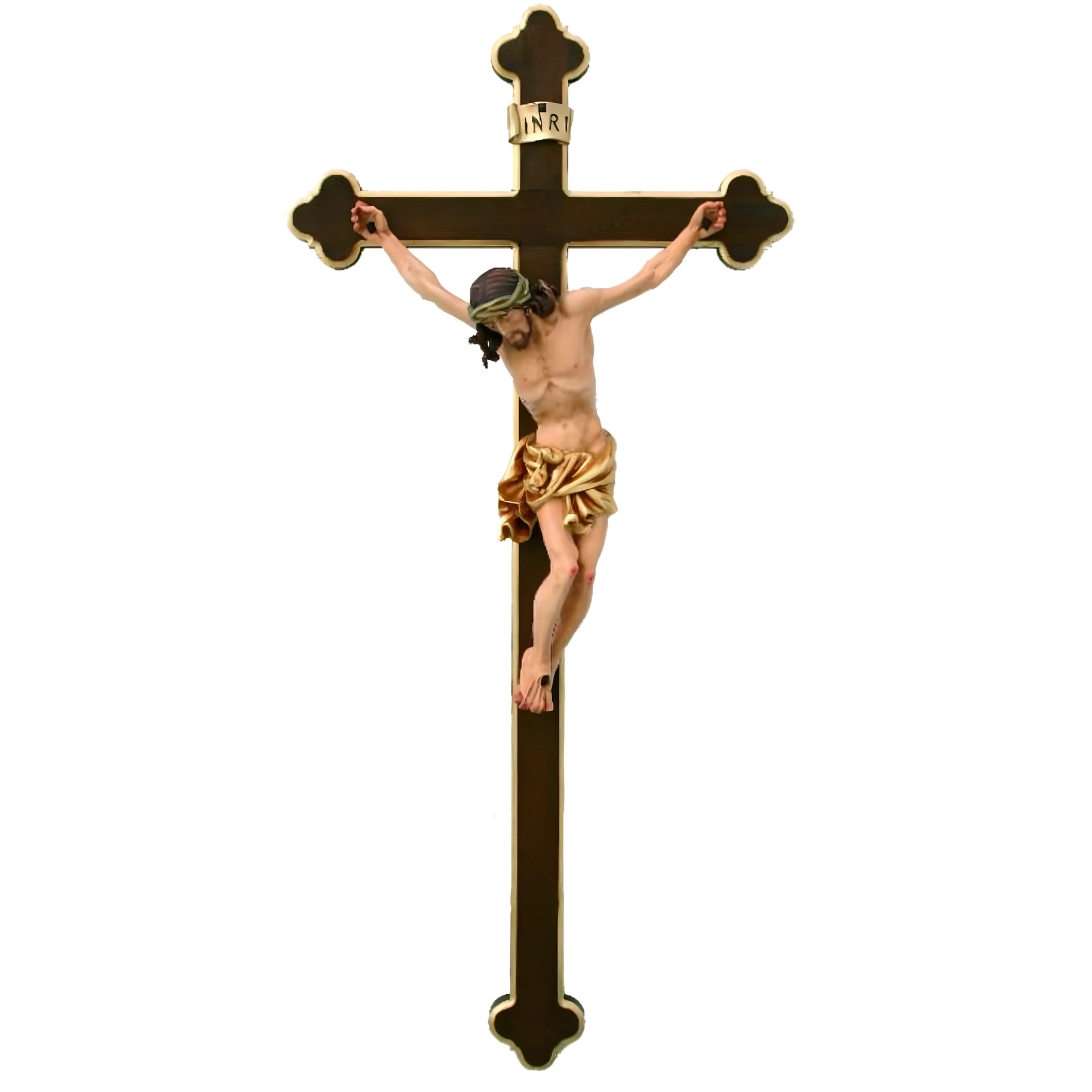 Crucifijo "Corpus Christi" Barroco Tallado en Madera y Pintado al Óleo