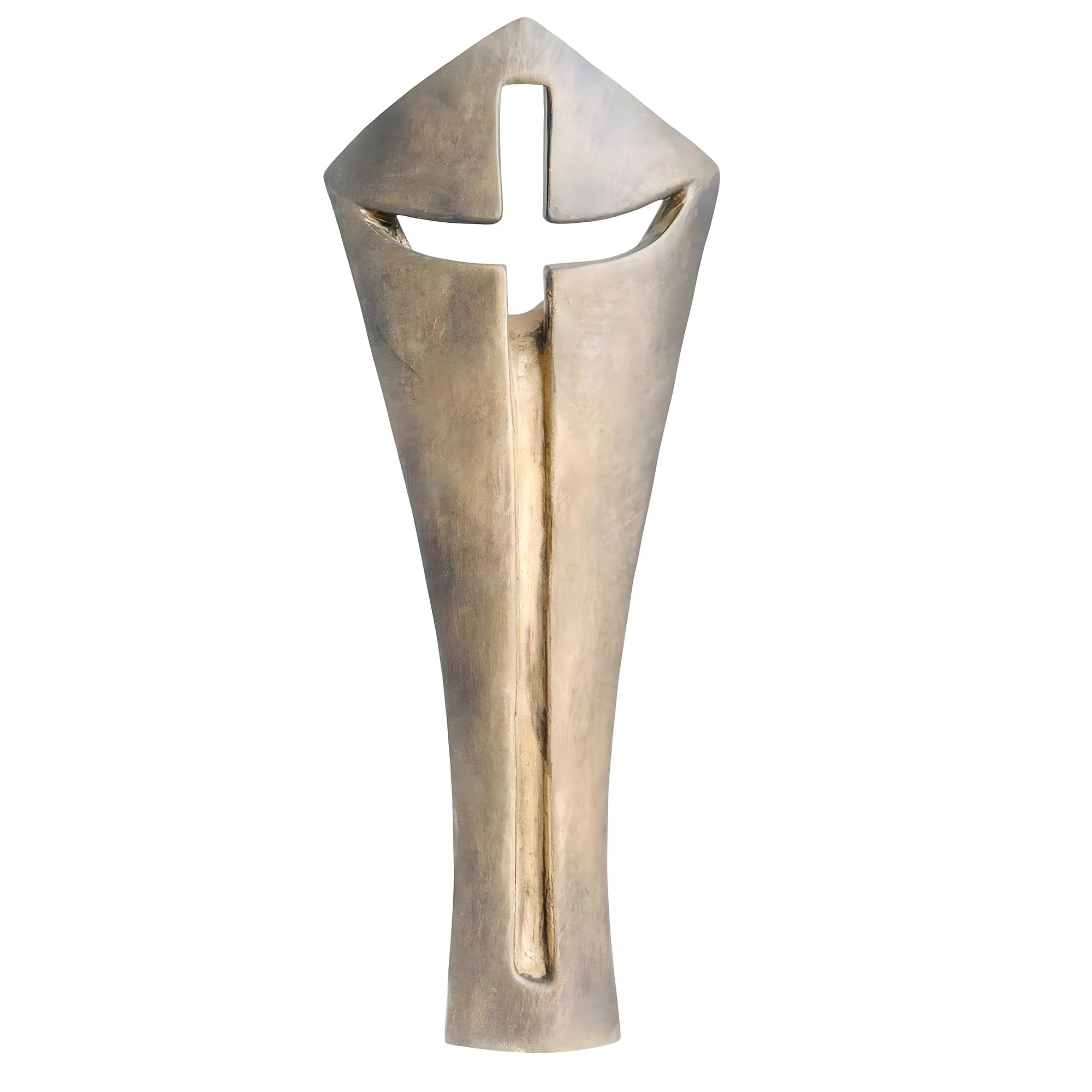 Crocifisso Moderno Stilizzato in Legno Naturale – Artigianato Val Gardena