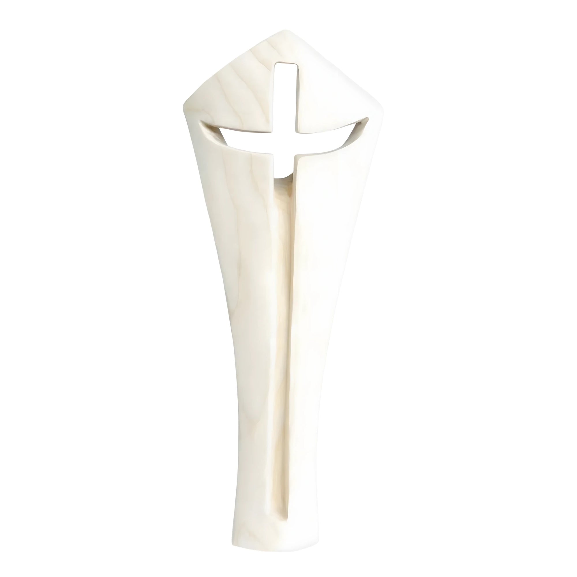 Crocifisso Moderno Stilizzato in Legno Naturale della Val Gardena