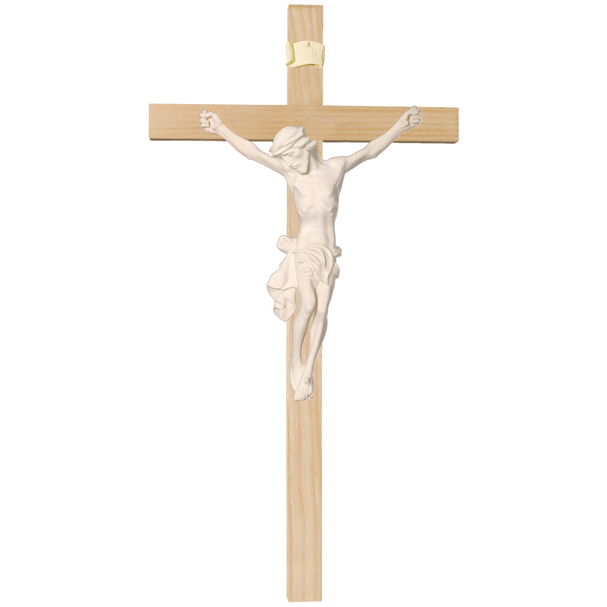Crucifix Body of Christ on Straight Cross - Blue cloth