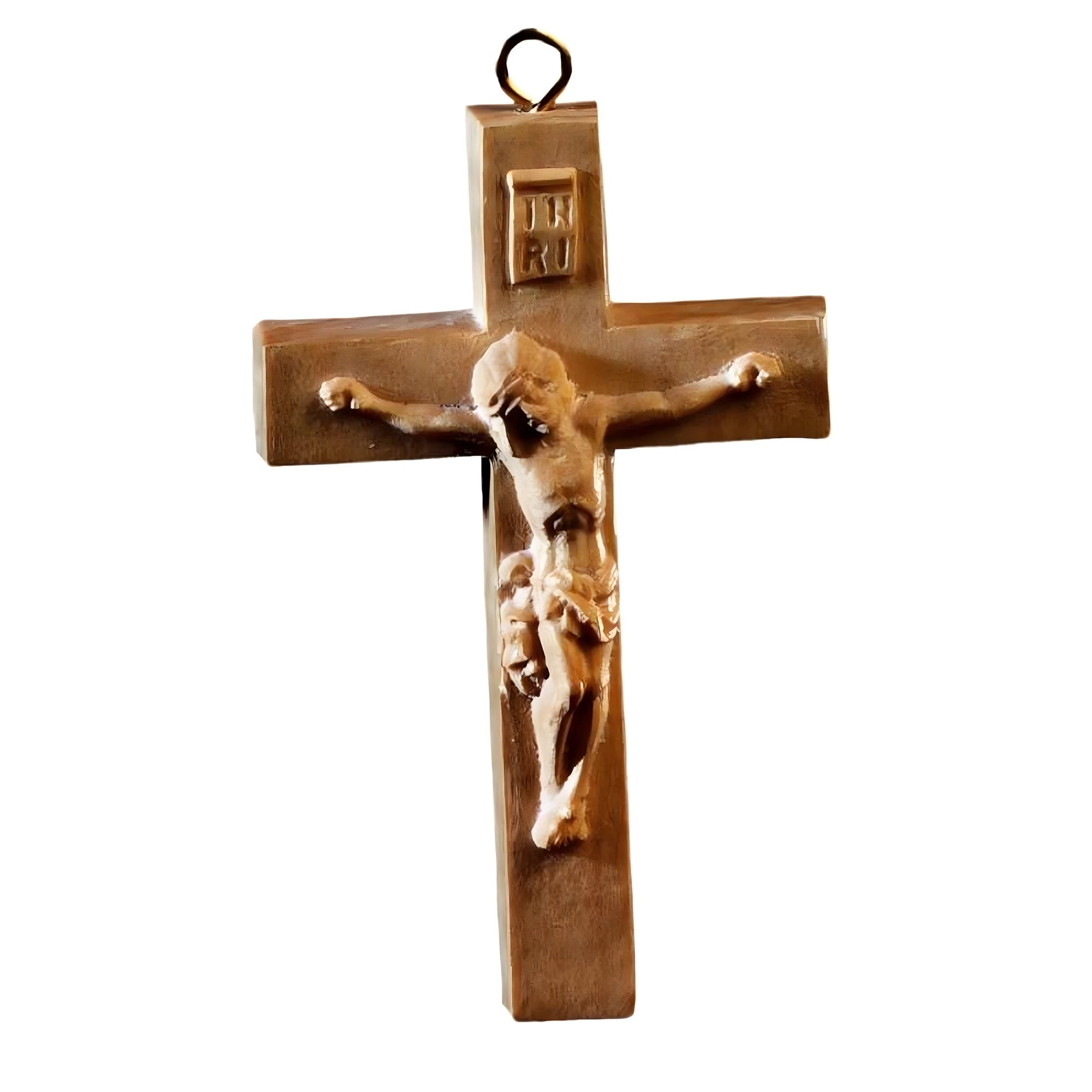 Handmade Maple Wood Crucifix from Val Gardena for Rosary