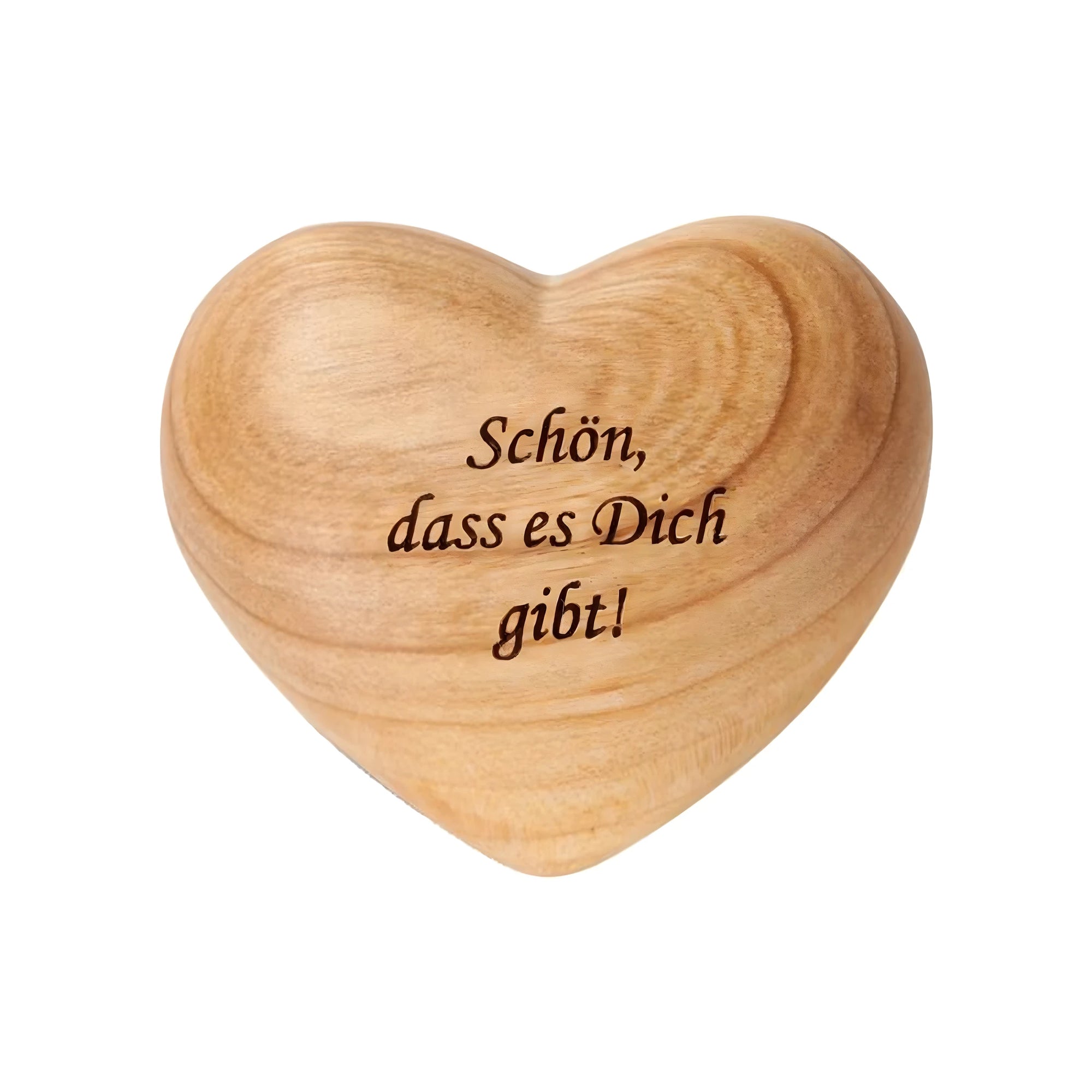 Corazón Tallado en Madera de Arce Natural con Dedicatoria "¡Qué bueno que existes!
