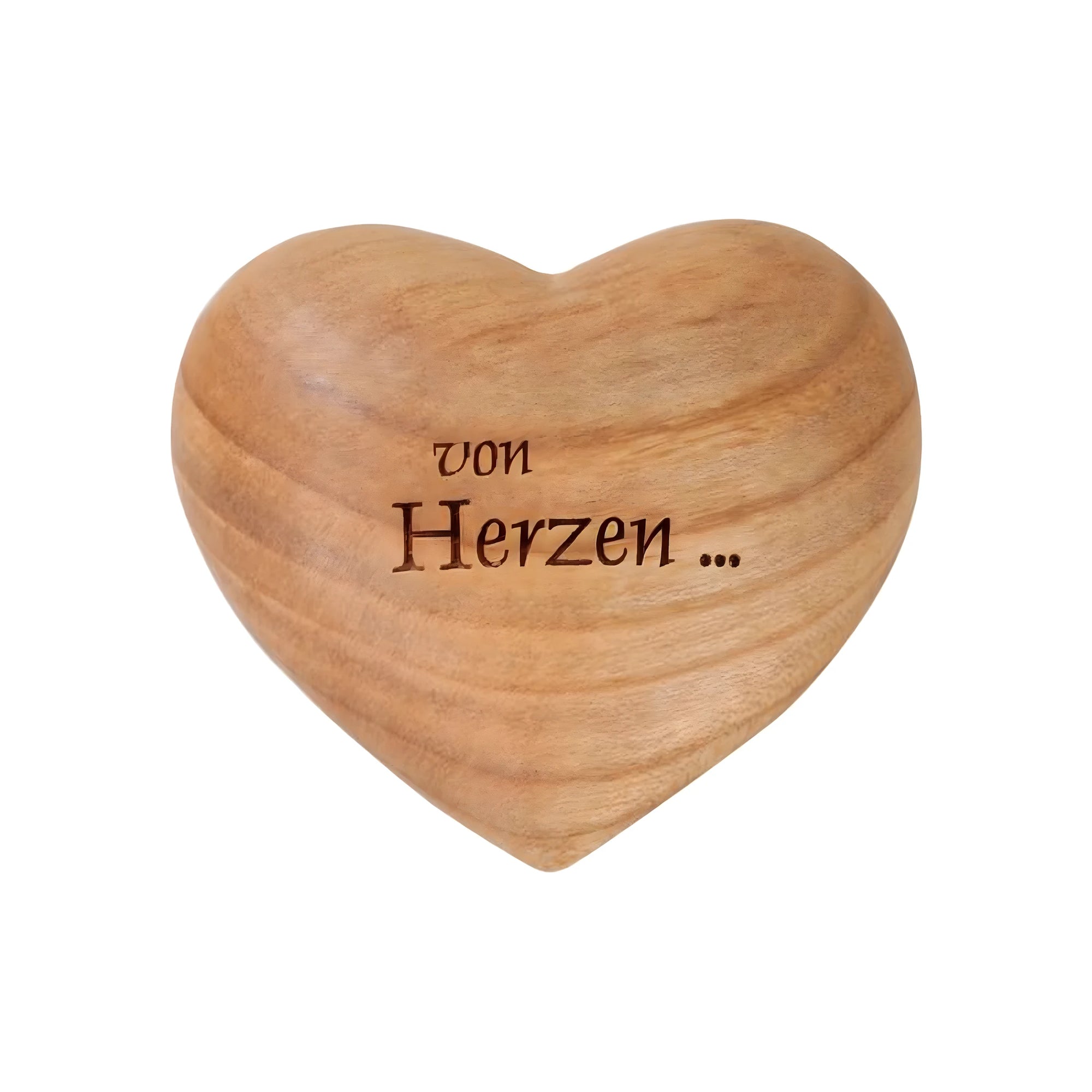 Corazón de Madera "Von Herzen" | Escultura Artesanal con Inscripción en Alemán