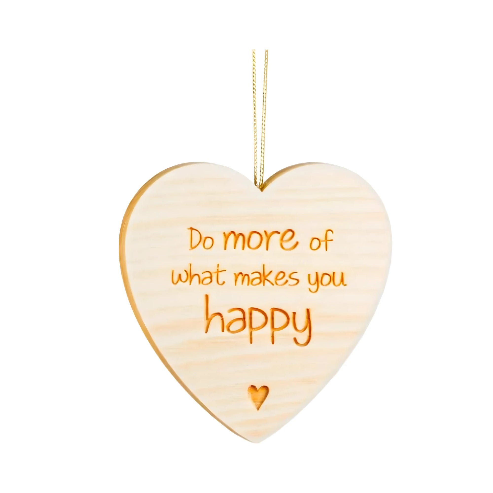 Naturally Scented Pine Wood Heart with Engraved Phrase | Hanging Ornament