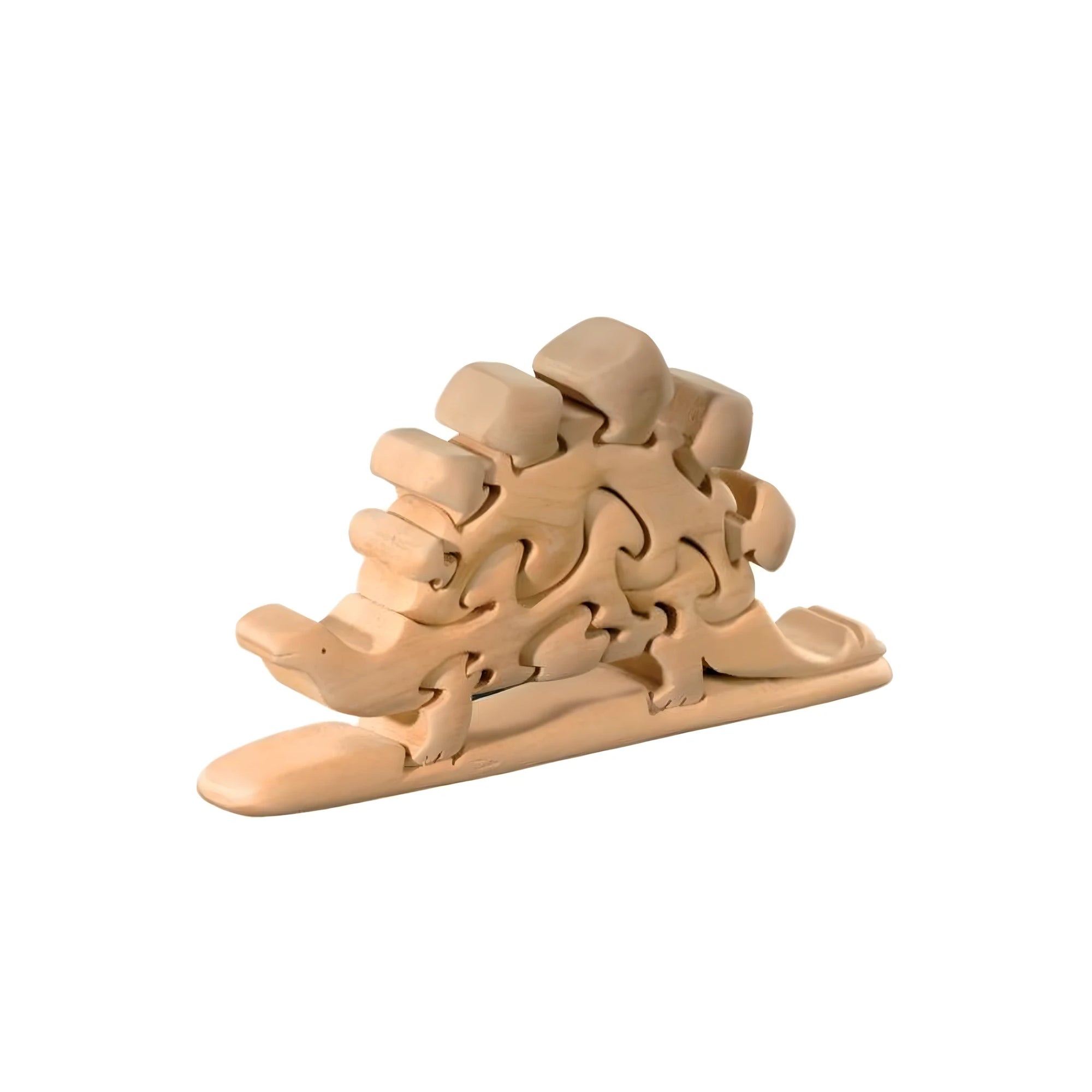 Stegosaurus Dinosaur 3D Puzzle in Natural Maple Wood from Val Gardena