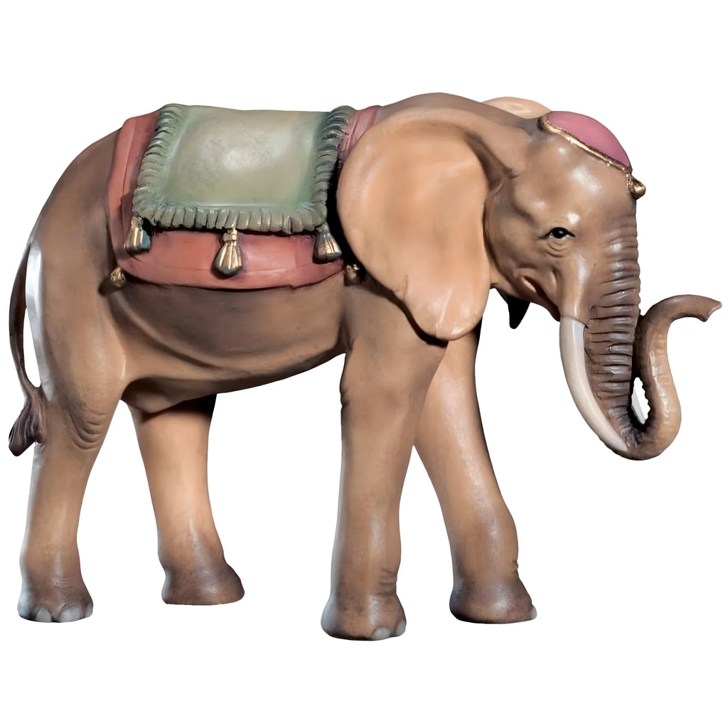 Elefante Cerimoniale per Presepe Artigianale in Legno della Val Gardena