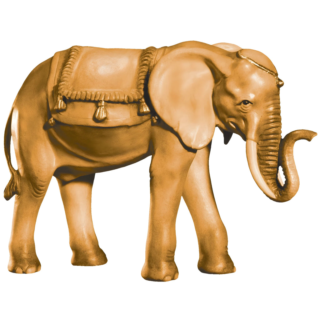 Elefante Cerimoniale per Presepe Artigianale in Legno della Val Gardena