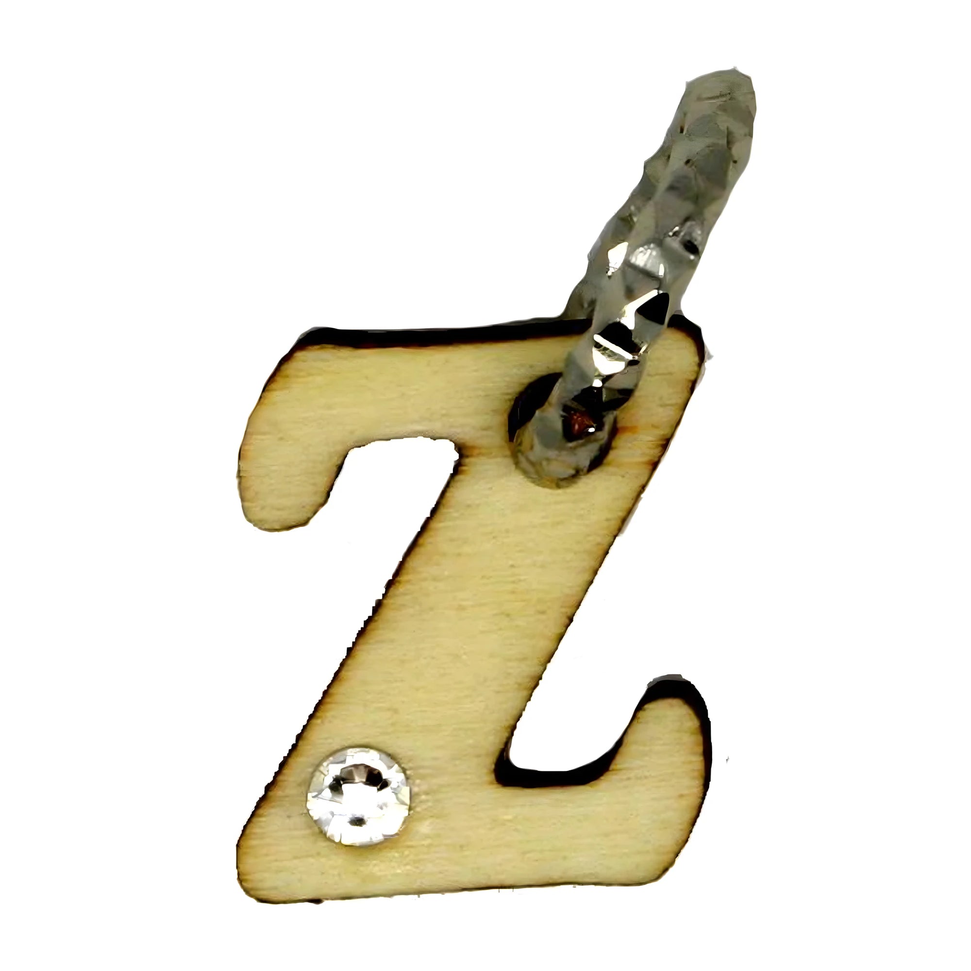 Élégant Breloque Artisanale Lettre Z en Bois d'Érable lot de 6 pièces