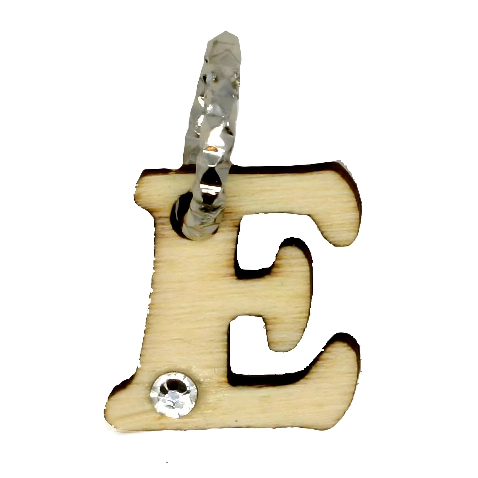 Élégant Charm Lettre E en Bois d'Érable du Val Gardena - set de 6 pièces