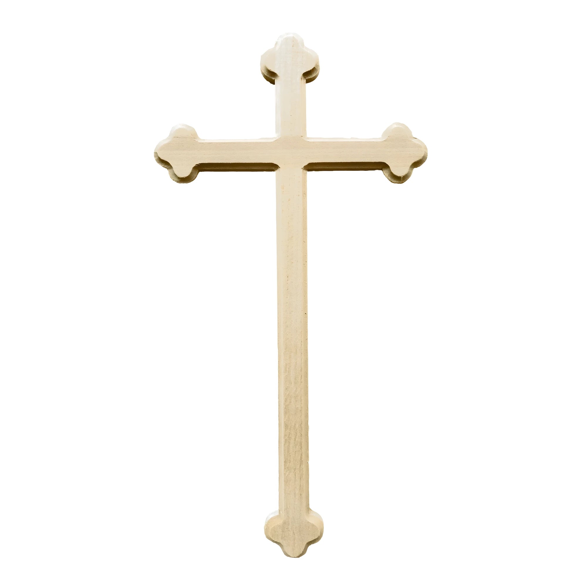 Elegancki Drewniany Krzyż Koniczyna z Val Gardena ze Złotymi Detalami