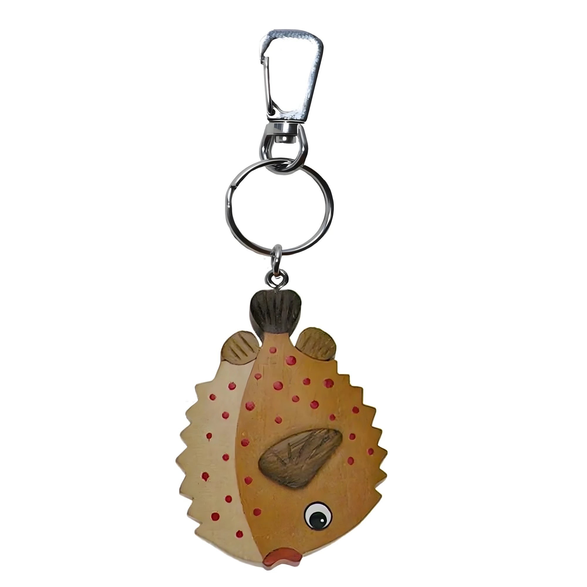 Elegant Stylized Fish-Shaped Keychain in Maple Wood from Val Gardena