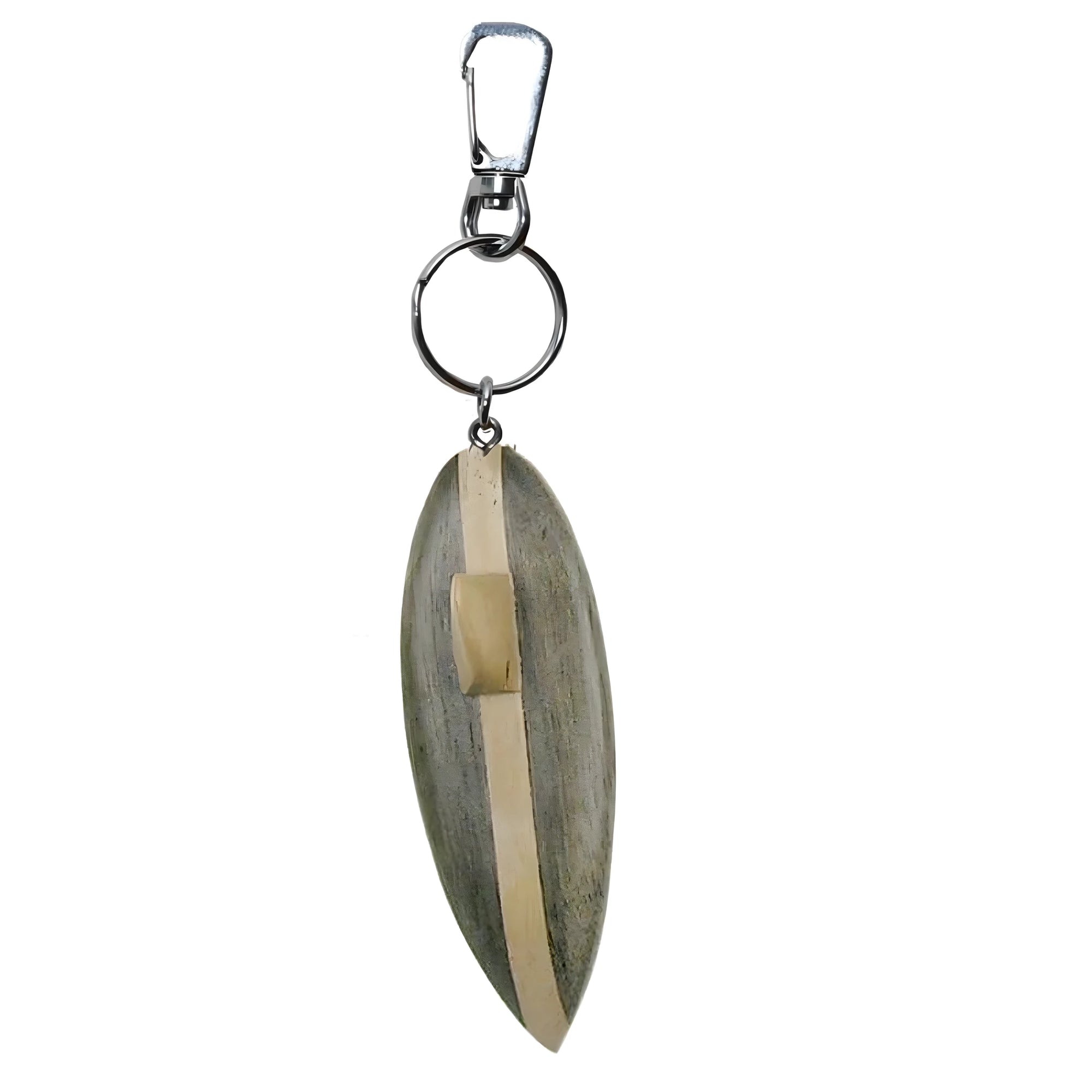 Elegant Val Gardena Inlaid Wooden Surfboard Keychain