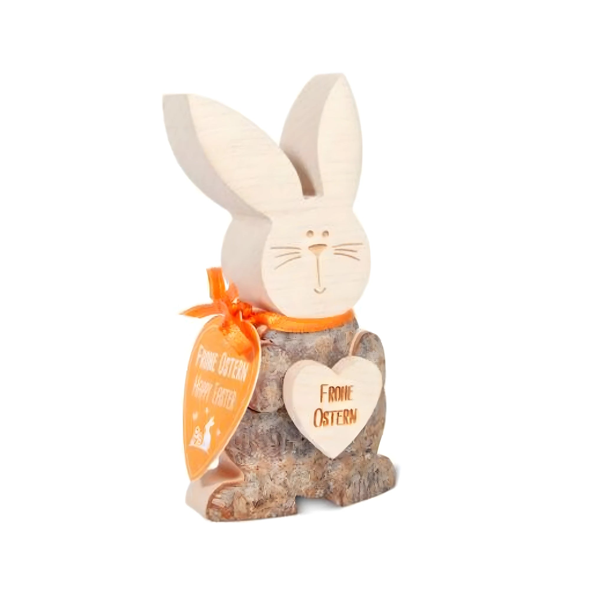 Elegante Scultura Coniglietto Pasquale Simpatico in Legno d'Acero 10 cm