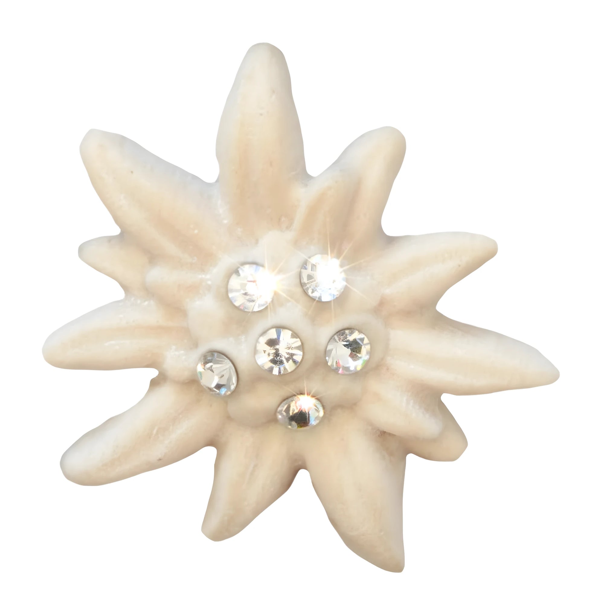 Élégante Edelweiss en Bois et Cristaux Swarovski | Dolfi