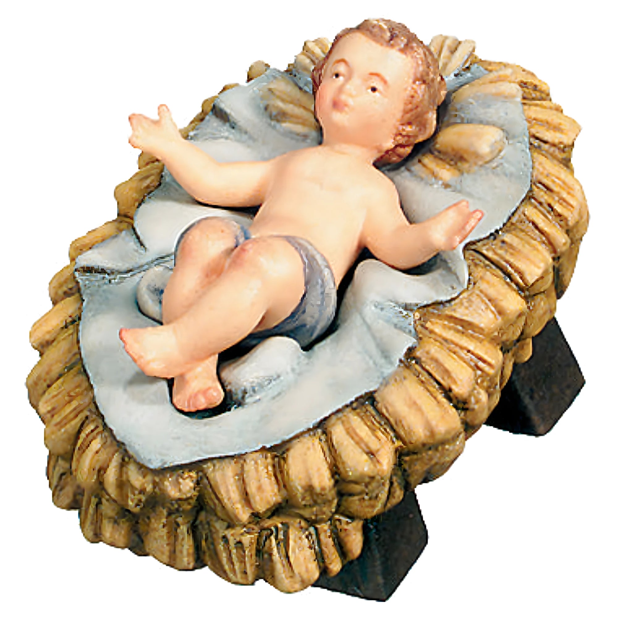 Baby Jesus with separate cradle - color