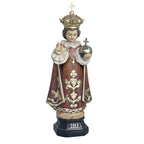 Gesù Bambino di Praga Statua in Legno Policromo Scolpito a Mano