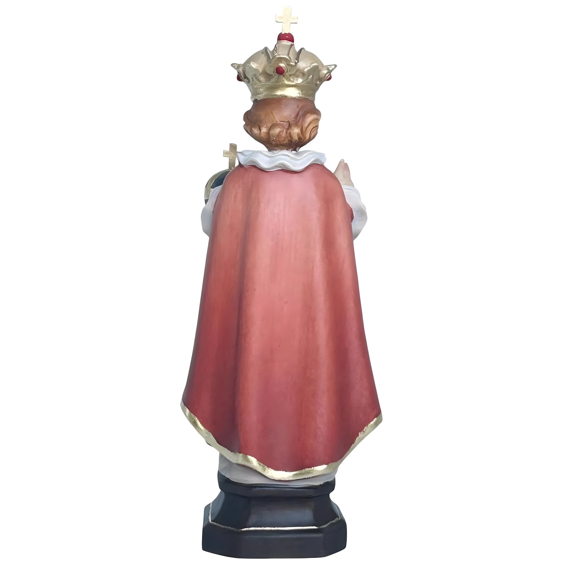 Gesù Bambino di Praga Statua in Legno Policromo Scolpito a Mano