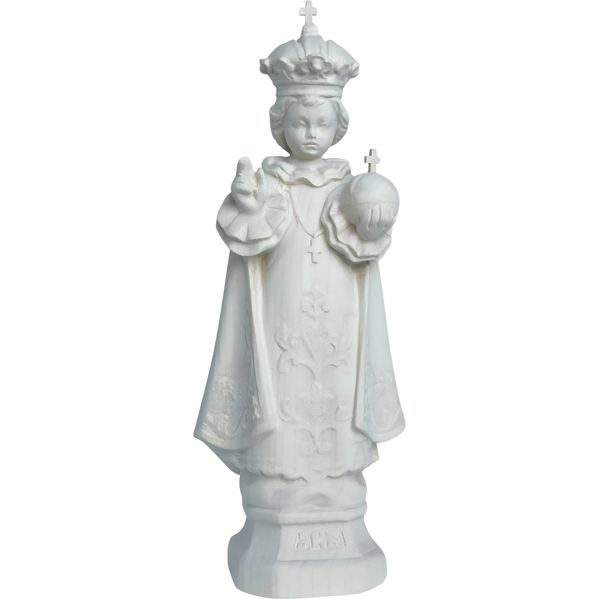 Gesù Bambino di Praga Statua in Legno Policromo Scolpito a Mano