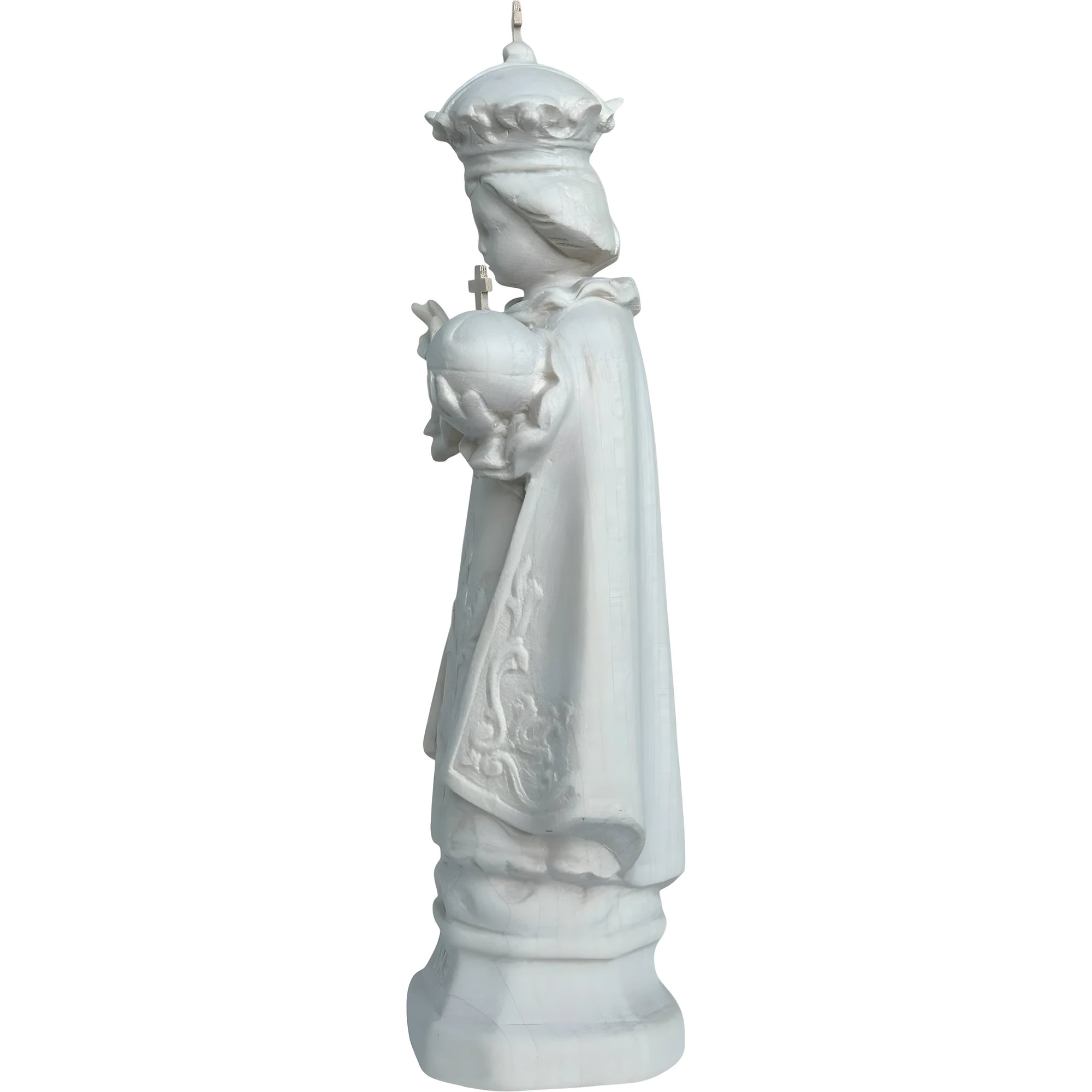 Gesù Bambino di Praga Statua in Legno Policromo Scolpito a Mano